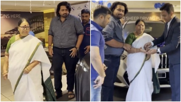 Kaatera actor Darshan seen driving Director Tharun Sudhir s new BMW Car