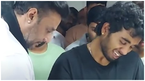 Darshan Ganesh upendra and many others pays last respects to producer soundarya jagadeesh Darshan Ganesh upendra and many others pays last respects to producer soundarya jagadeesh