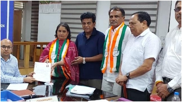 Loksabha election fact check Did Geetha Shivarajkumar couple wiped kumkum from their forehead Loksabha election fact check Did Geetha Shivarajkumar couple wiped kumkum from their forehead