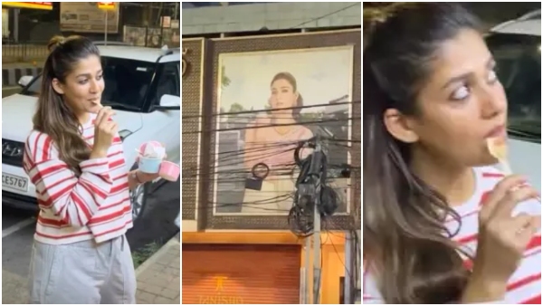 Nayantara ice cream party with friends on the roadside