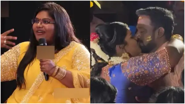 Actor robo shankar daughter indraja gave reason for liplock controvery in wedding reception