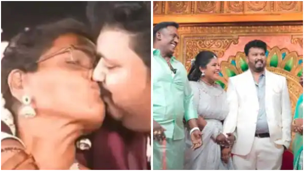 Actor robo shankar daughter indraja gave reason for liplock controvery in wedding reception