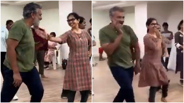Director SS Rajamouli Dance Practice With Wife Rama video goes viral Director SS Rajamouli Dance Practice With Wife Rama video goes viral