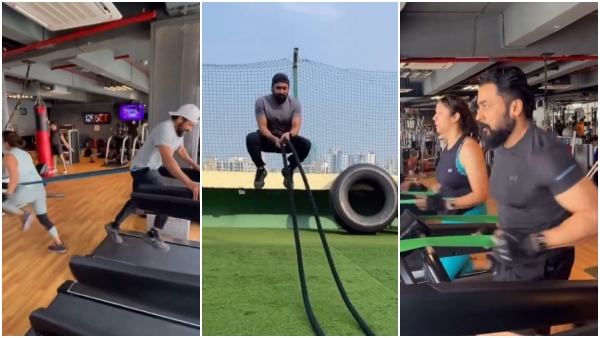 Double sweat double fun Suriya and Jyothika couple workout video goes viral