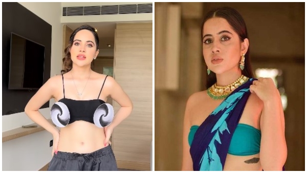 Bollywood actress Urfi javed spotted in unique fan outfit