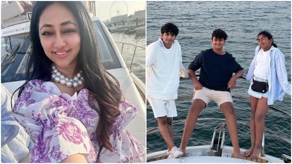 Vijayalakshmi Darshan enjoys a vaction with her son Vinish Thugudeepa