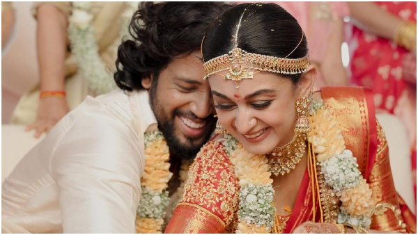 Pics Arjun sarja s daughter Aishwarya Tied the Knot with Umapathy
