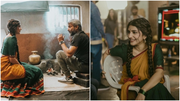 Actress Sreeleela Spotted At An Ad Shoot in Hanu Raghavapudi direction