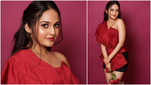 Actress Spandana Somanna says don t look at the caption look at me after sharing her photoshoot Actress Spandana Somanna says don t look at the caption look at me after sharing her photoshoot