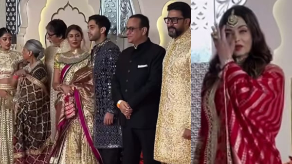 Aishwarya Rai Amitabh Bachchan family arrived saperatly at the Anant Ambani wedding