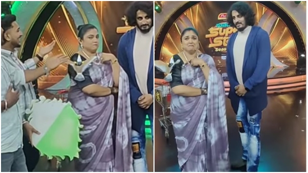 Suvarna super star show anchor Shalini s fancy blouse design goes viral Suvarna super star show anchor Shalini s fancy blouse design goes viral