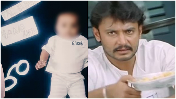 Darshan Qaidi No 6106 in jail Fan his son s photoshoot in prisoner getup goes viral Darshan Qaidi No 6106 in jail Fan his son s photoshoot in prisoner getup goes viral