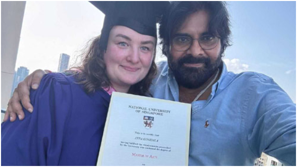 Andra Pradesh Dy CM Pawan Kalyan 3rd wife Anna Lezhneva graduates from NUS Singapore