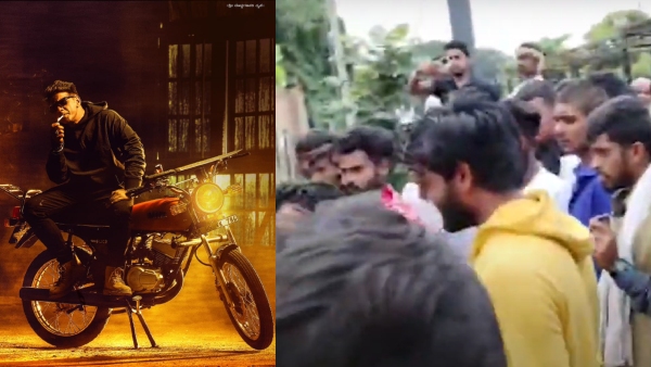 Duniya Vijay movie Bheema show cancelled in hospete angered fans break theatre gate Duniya Vijay movie Bheema show cancelled in hospete angered fans break theatre gate