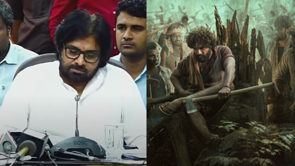 AP Deputy CM Pawan Kalyan mentioned Rajkumar movie Gandada Gudi amp amp indirectly hated Allu Arjun Pushpa