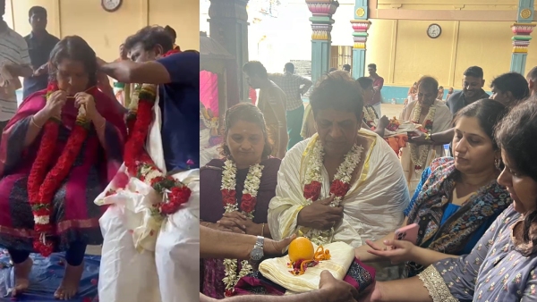 Shivarajkumar and Geetha Shivarajkumar shashtipoorthi at Thirukadaiyur temple