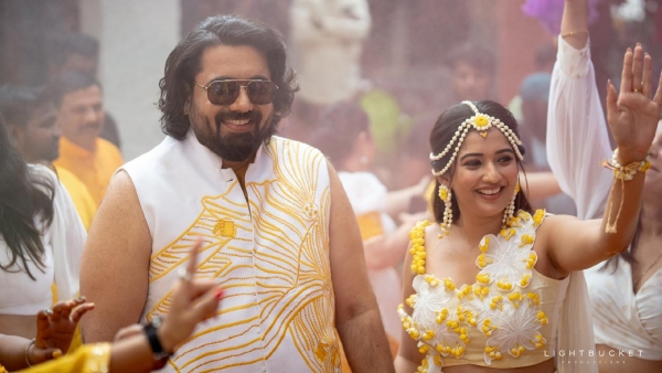 Tharun Sudhir and Sonal Monteiro wedding haldi celebration photos trending Tharun Sudhir and Sonal Monteiro wedding haldi celebration photos trending