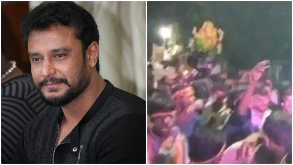 Darshan s fans misbehaved during the Ganesha procession by chanting abusive slogans linked to the actor Darshan s fans misbehaved during the Ganesha procession by chanting abusive slogans linked to the actor