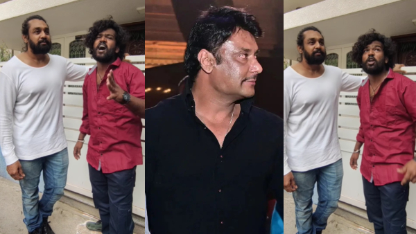 Fan infron of Dhruva Sarja indirectly giving a dialogue to Darshan video is going viral again
