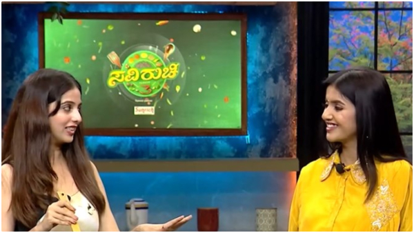 Bigg boss fame Nivedita Gowda Makes kashmiri chicken curry in Saviruchi show