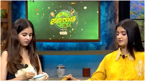 Bigg boss fame Nivedita Gowda Makes kashmiri chicken curry in Saviruchi show