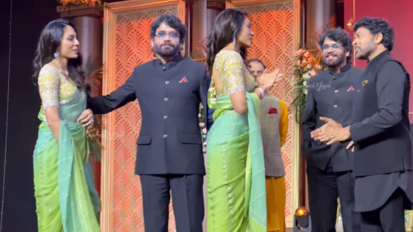 Nagarjuna introduced his future daughter-in-law Sobhita Dhulipala to Chiranjeevi video viral