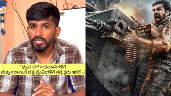 Youtuber Sudhakar Gowda apologies Dhruva Sarja and his fans for reviewing the movie