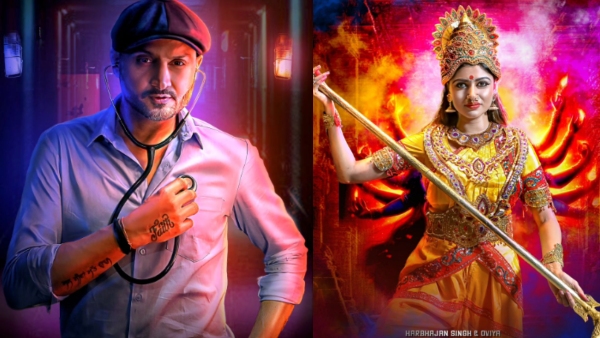 Kannada Kirataka movie actress Oviya Helen is seen as a goddess in her new movie Savior poster Kannada Kirataka movie actress Oviya Helen is seen as a goddess in her new movie Savior poster