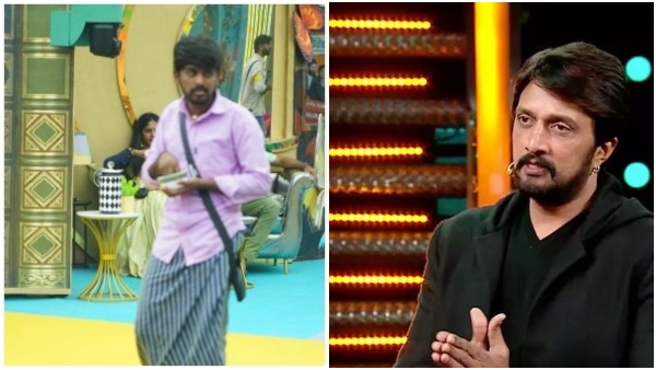 biggboss kannada 11 Wildcard Contestant Hanumantha receives Gift from Sudeep