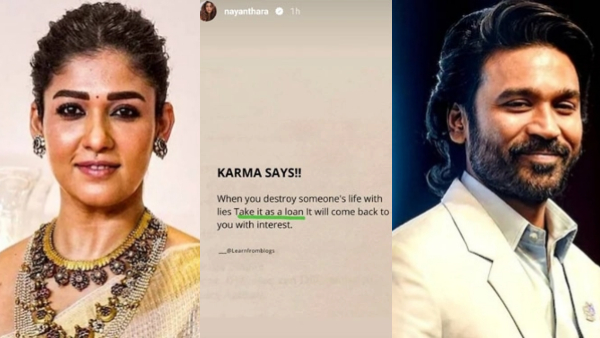 South lady superstar Nayanthara indirect reaction on Dhanush and Aishwarya divorce