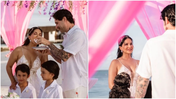 Sunny Leone and husband Daniel Weber renewed their vows in an intimate ceremony
