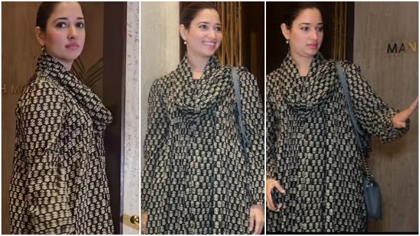 At Manish Malhotra s residence the beautiful Tamannaah confused the camera with the doorbell