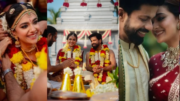 Tamil actress Keerthy Suresh got married to Antony Thattil in Goa Thalapathy Vijay is present