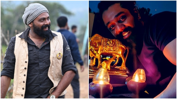 Kerebete Director Rajguru narrates a story to Martin actor Dhruva Sarja