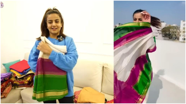 Bigg boss fame Namratha gowda s super mysore silk saree collection