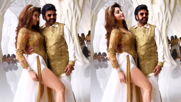 Bollywood Actress Urvashi Rautela pose with 64 year old Balakrishna netizens trolled heavly