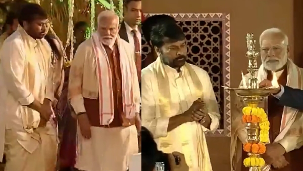 Megastar Chiranjeevi celebrated Makar Sankranti with PM Narendra Modi in Delhi Megastar Chiranjeevi celebrated Makar Sankranti with PM Narendra Modi in Delhi