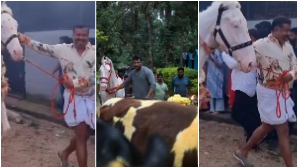 Actor Darshan wave hand to fan while travel to chamundi temple with wife after sankranti