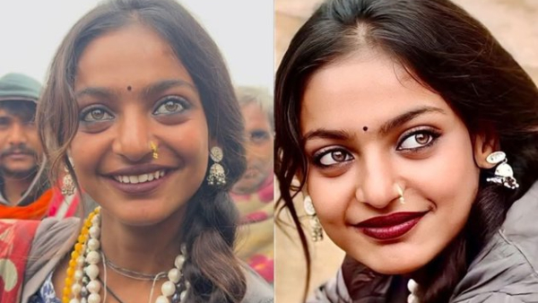Mahakumbha mela 2025 Viral Girl as monalisa Mahakumbha mela 2025 Viral Girl as monalisa