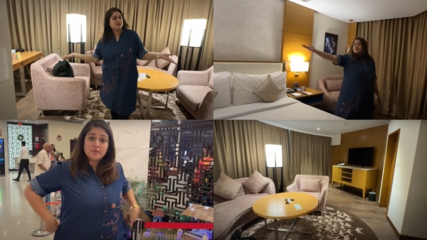 Meghana Raj in Kochi for Malayalam movie shoot after 5 years and she loved her hotel room
