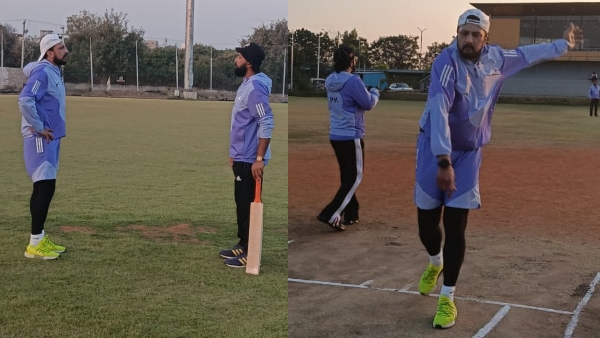 Kiccha Sudeep and Karnataka Bulldozers team practicing in hyderabad for first ccl 2025 match