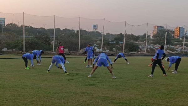 Kiccha Sudeep and Karnataka Bulldozers team practicing in hyderabad for first ccl 2025 match