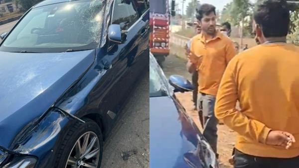 Kannada producer K Manju son Shreyas car accident near Tumkur Sira