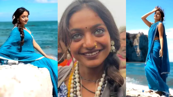 Mahakumbh 2025 viral girl Monalisa movie video wearing blue saree fact check