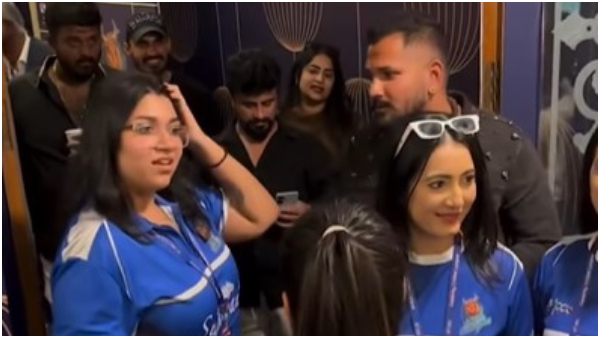 CCL2025 Sudeep s daughter Sanvi upset with biggboss Fame Rajath behavior