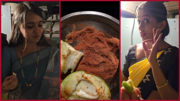 Zee kannada Annaiah serial Paaru and Annaiah sisters having mango Zee kannada Annaiah serial Paaru and Annaiah sisters having mango