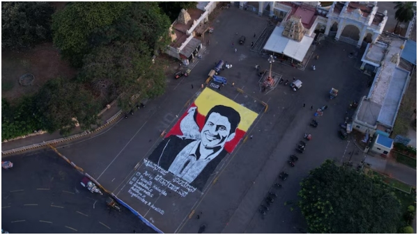 ಮೈಸೂರಿನಲ್ಲಿ ಅರಳಿತು 135 ಅಡಿ ಉದ್ದದ ಅಪ್ಪು ಭಾವಚಿತ್ರ