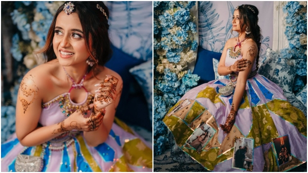 popular Kannada anchor Chaitra Vasudevan shares glimpses of her wedding mehendi ceremony