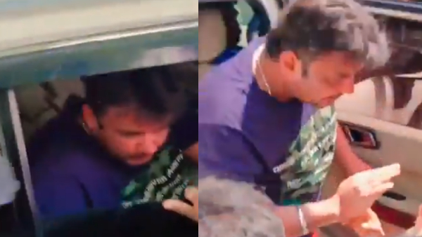 Darshan ran away from a female fan video is trending in social media