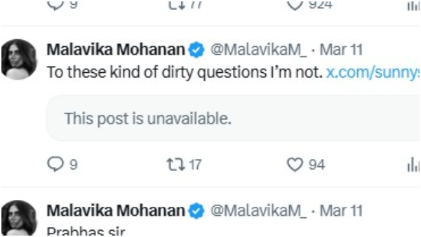 AskMalavika Netizen dirty question to actress Malavika Mohanan in twitter chat